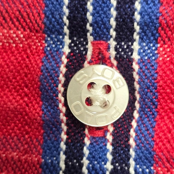 Polo Sport Ralph Lauren Mens XL Red Blue‎ Plaid Long Sleeve Button Cotton Twill - Picture 6 of 13